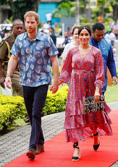 Meghan con vestido floral