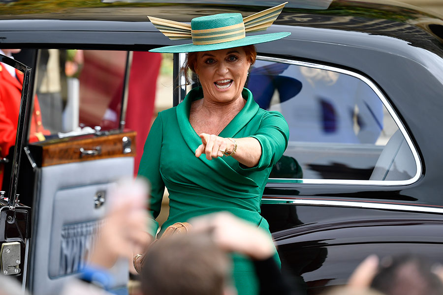 Sarah Ferguson en la boda de la princesa Eugenia