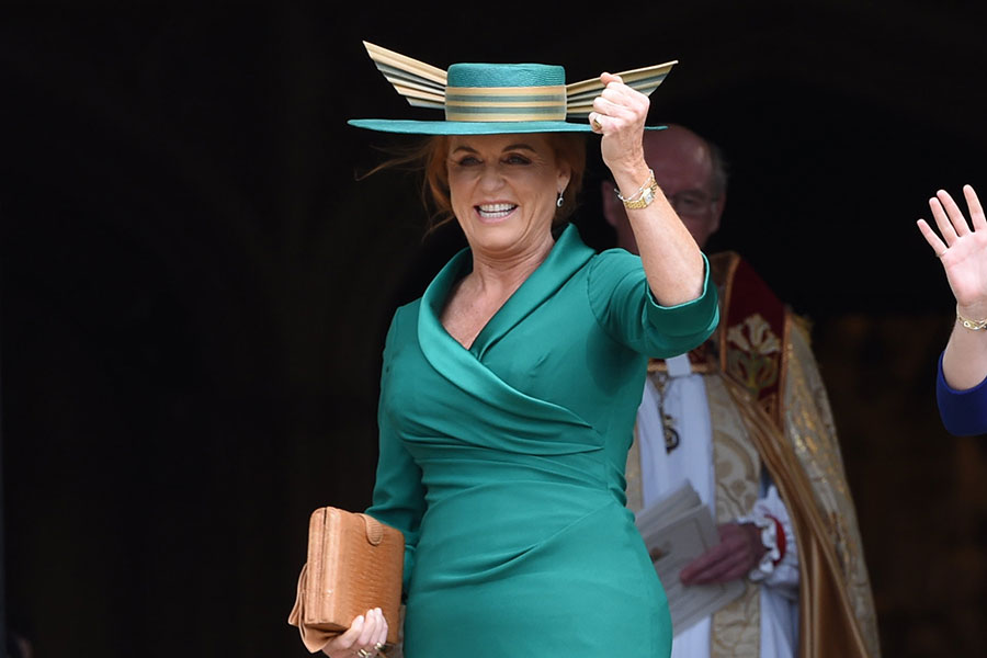 Sarah Ferguson en la boda de la princesa Eugenia