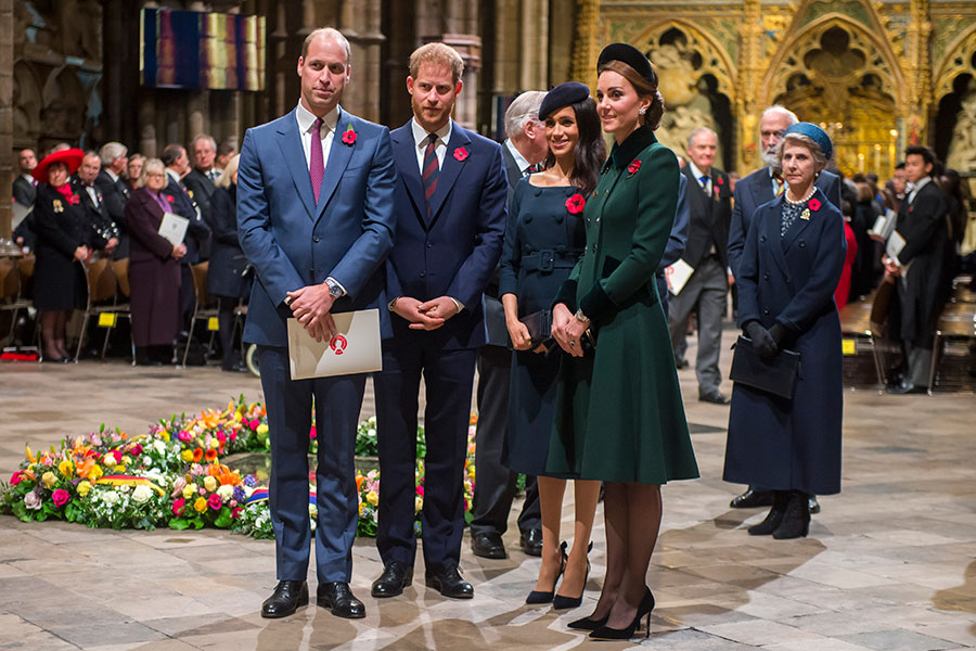Duques de Cambridge y duques de Sussex