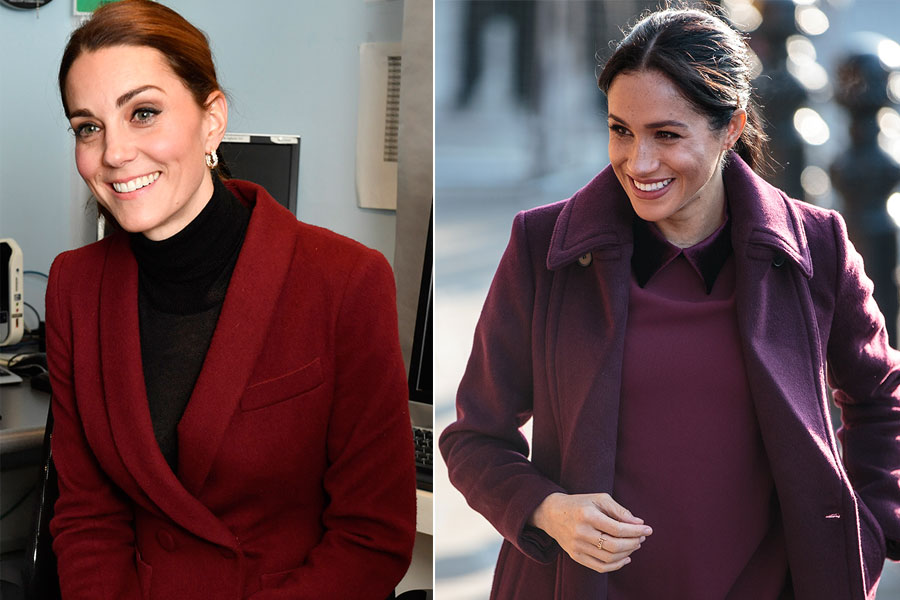 Kate y Meghan visten de rojo
