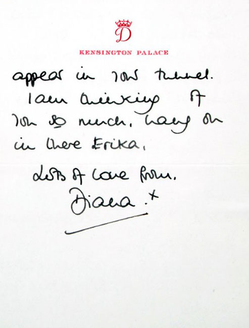 Carta de la princesa a Diana
