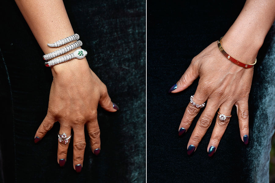 Estos fueron los anillos que llevó Taraji a la ceremonia. (Fotos: Getty Images)