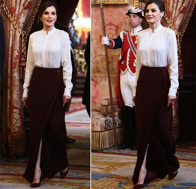 Reina Letizia en recepción con cuerpo diplomático