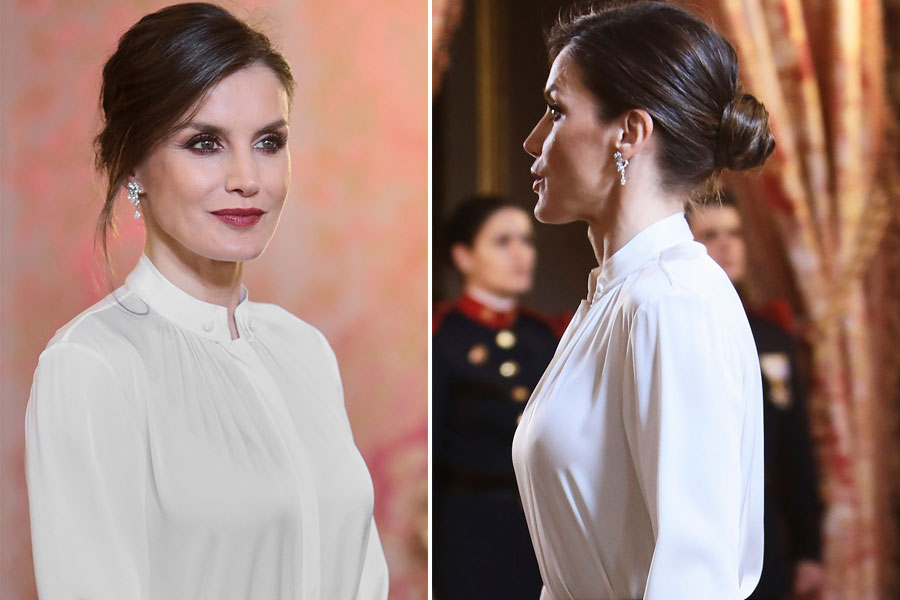 Reina Letizia en recepción con cuerpo diplomático