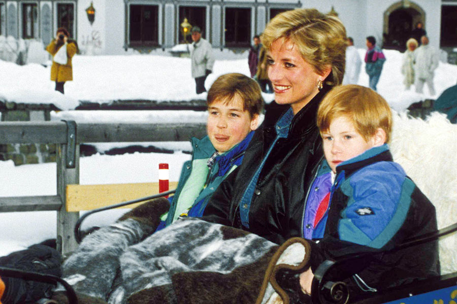 Diana con William y Harry