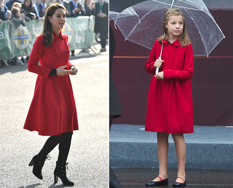 Kate Middleton e infanta Sofía con el mismo abrigo