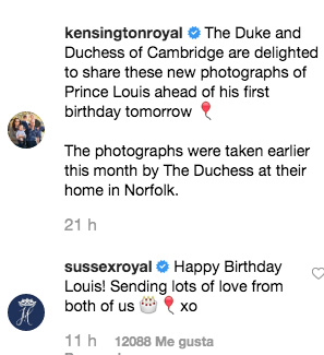 Felicitación de los Sussex a Louis