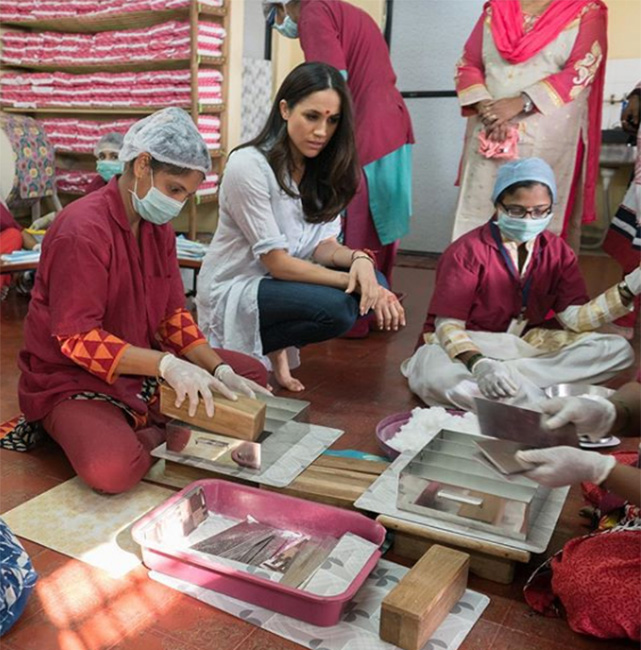 Meghan en su viaje a India en 2017
