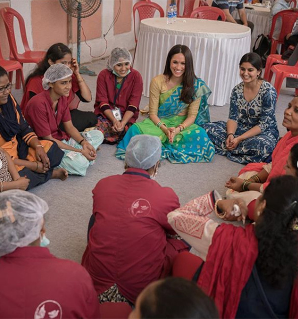 Meghan en su viaje a India en 2017