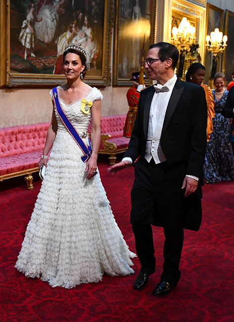 Kate Middleton en la gala en honor a Donald y Melania Trump