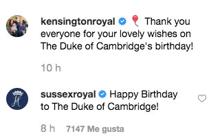 La felicitación de los Sussex a William