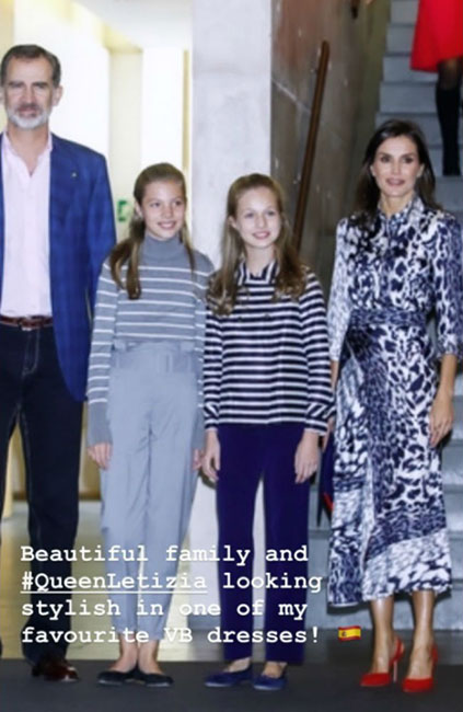 Letizia con vestido de Victoria Beckham