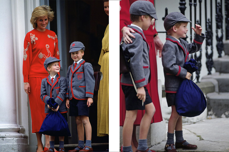 Diana, Harry y William en 1989