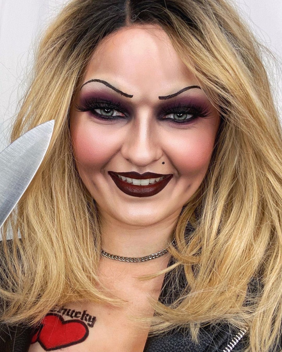 maquillaje en pareja la novia de chucky halloween