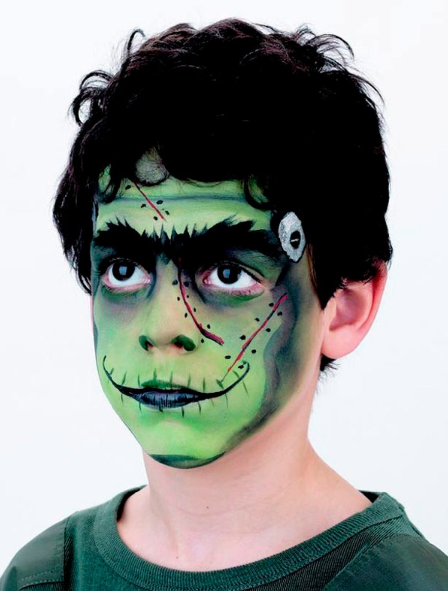 Disfraz y maquillaje de frankenstein para niños