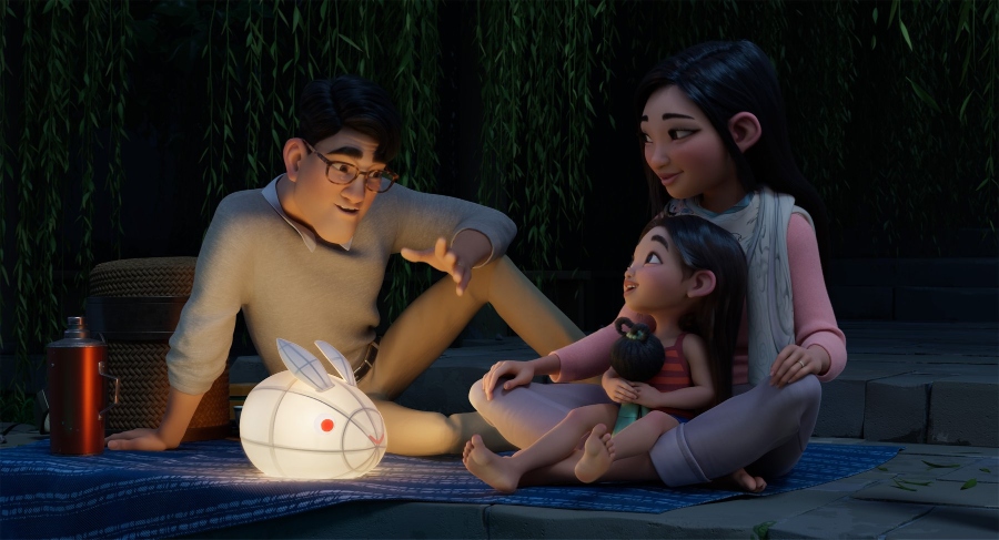 ma ma es la mamá de fei fei, ella le enseña el mito de chang'e