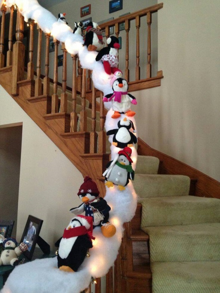 decoracion de navidad para escaleras