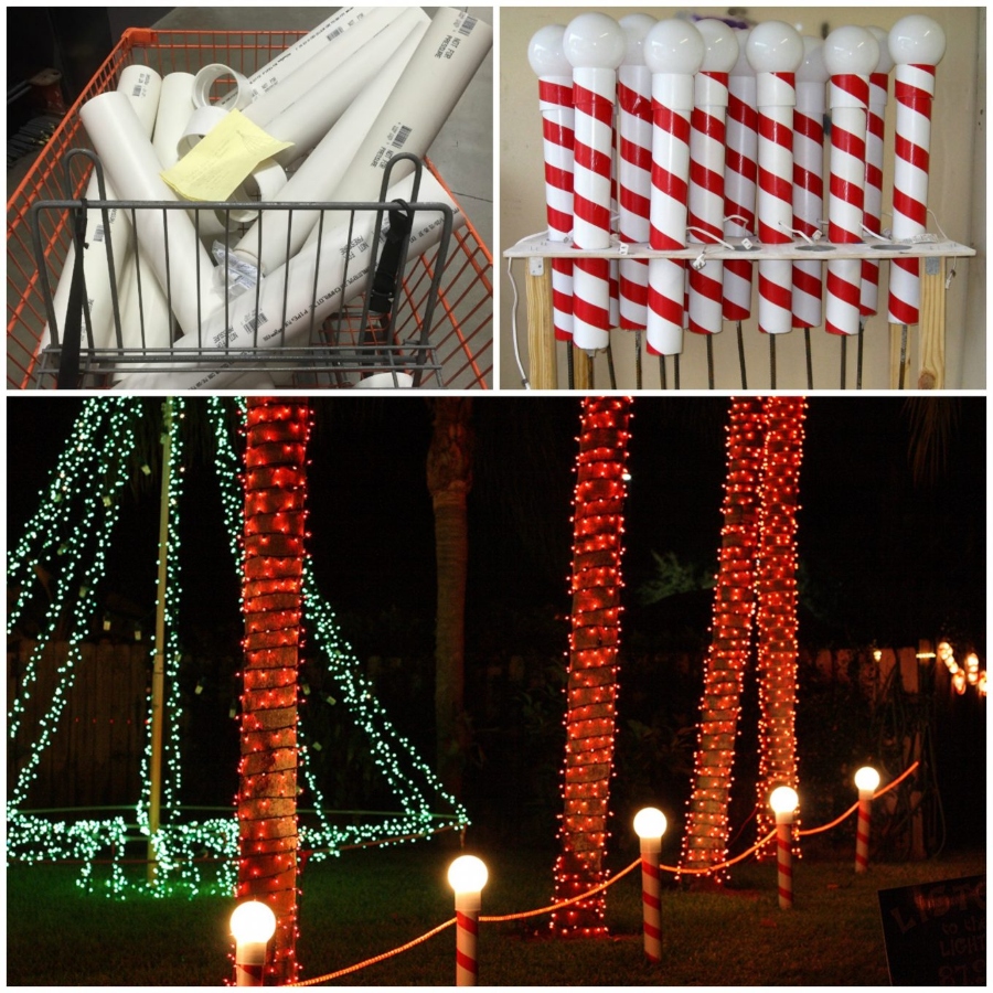 decoracion navideña para jardin caramelos
