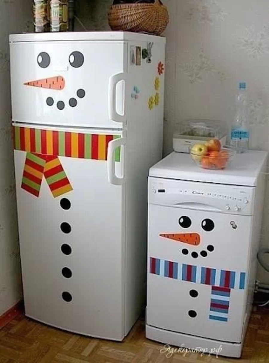 refrigerador decorado de navidad