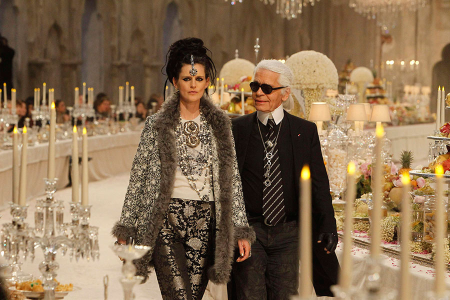 Stella Tennant y Karl Lagerfeld
