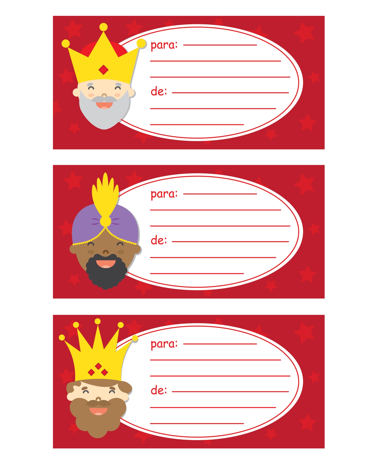 reyes magos tarjetas para regalo