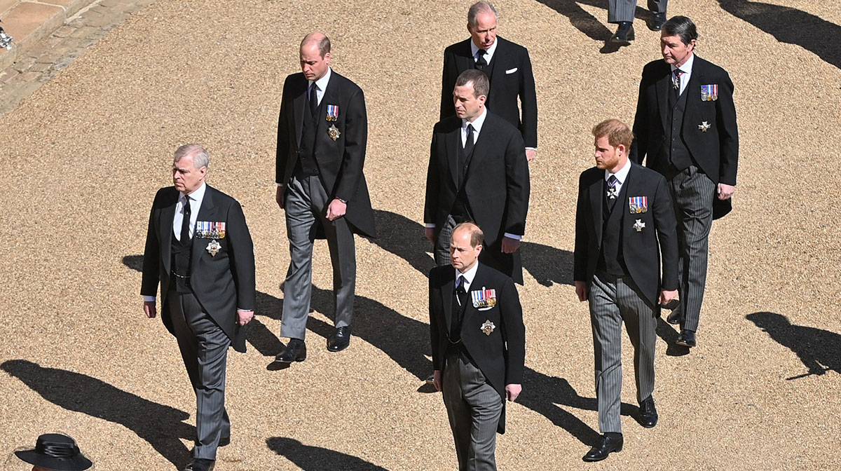 Así fue el esperado encuentro público de William y Harry en el funeral del duque de Edimburgo