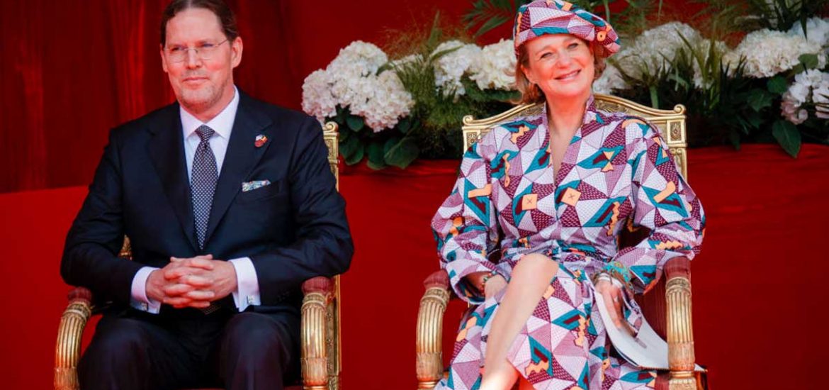 Delphine Boël en la ceremonia de la Fiesta Nacional en el Palace des Palais