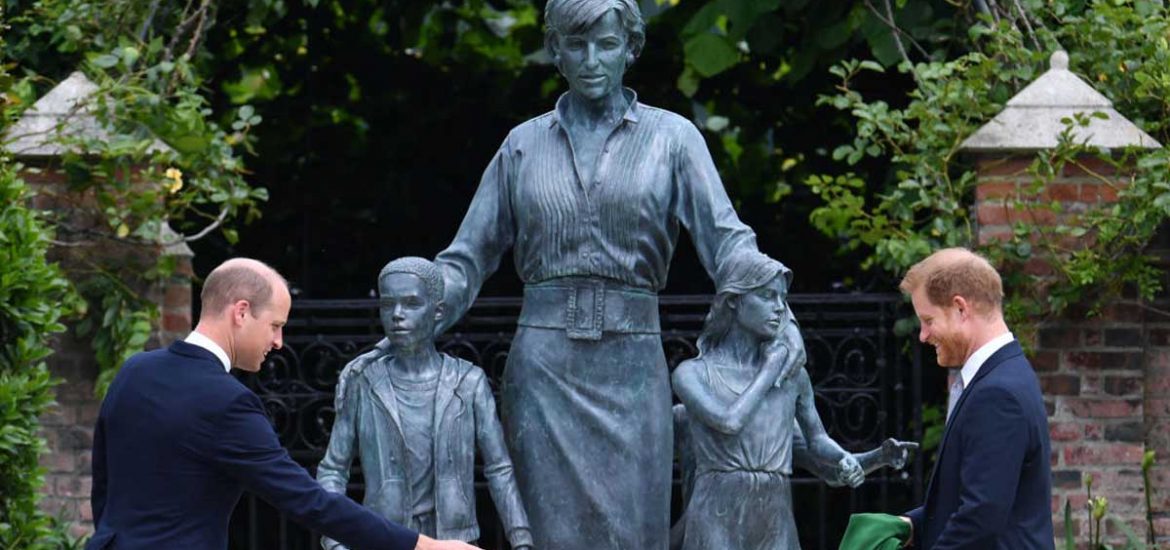 príncipe william príncipe harry estatua princesa diana